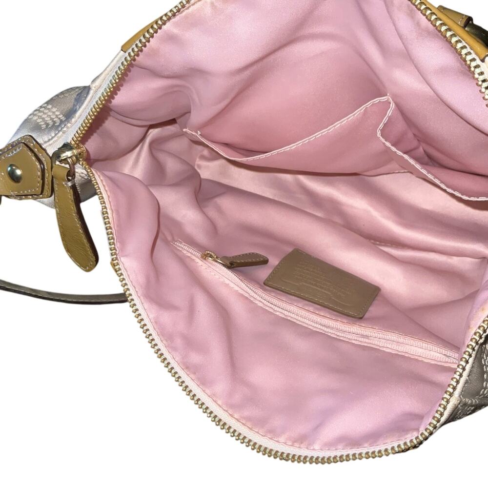 Coach Ashley Dotted Op Art Sateen Satchel Cream Patent Y2K F20027 coquette glam - Picture 8 of 15